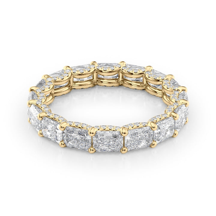 2.3ct East West Radiant U Pave Prong Eternity Eternity Rings 14K Gold Radiant Lab Diamonds#material_14k-gold