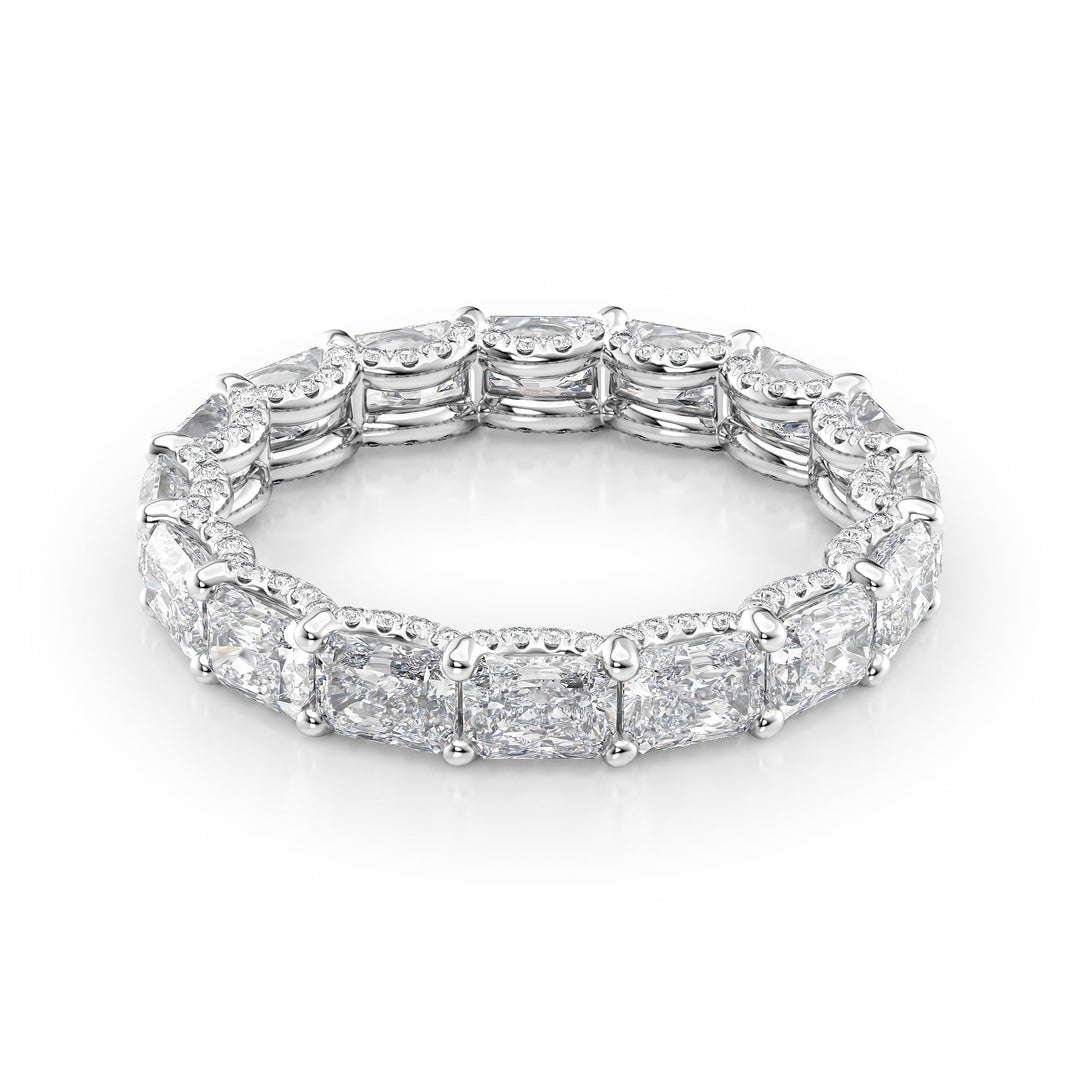 2.3ct East West Radiant U Pave Prong Eternity Eternity Rings 14K White Radiant Lab Diamonds#material_14k-white