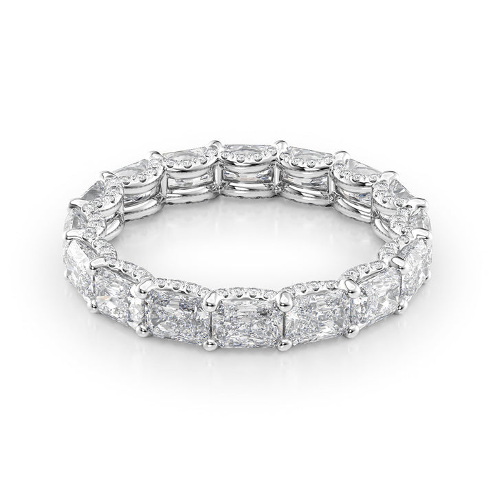 2.3ct East West Radiant U Pave Prong Eternity Eternity Rings 14K White Radiant Lab Diamonds#material_14k-white