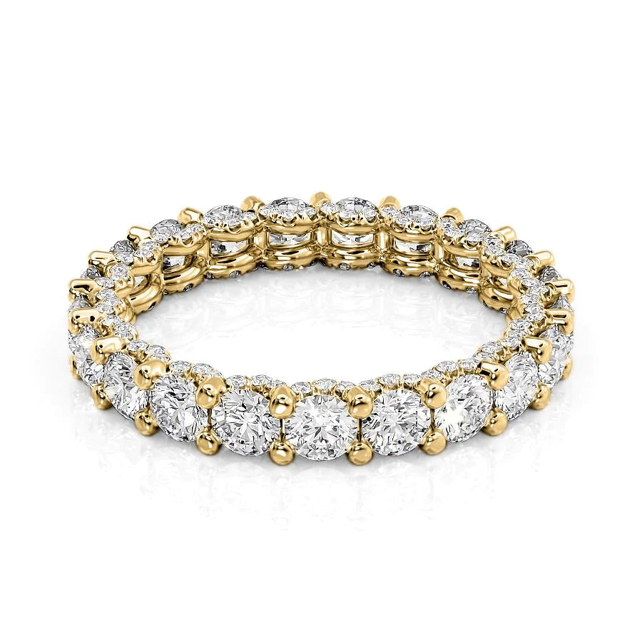 2.3ct Round U Pave Prong Eternity Eternity Rings 14K Gold Round Lab Diamonds#material_14k-gold