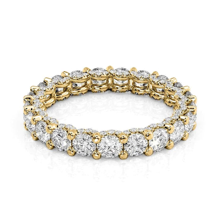 2.3ct Round U Pave Prong Eternity Eternity Rings 18K Gold Round Lab Diamonds#material_18k-gold