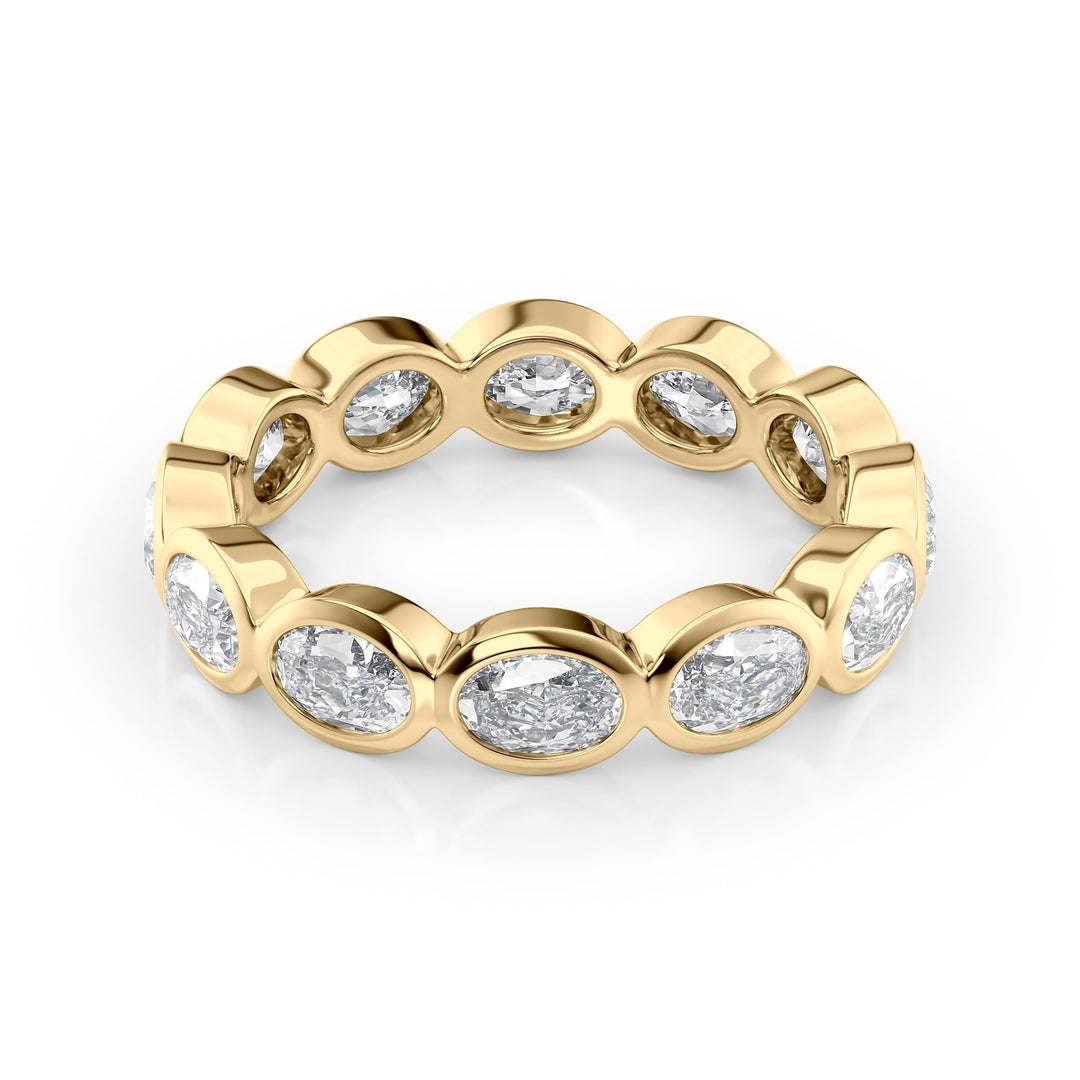 2.4ct East West Oval Bezel Eternity Eternity Rings 14K Gold Oval Lab Diamonds#material_14k-gold