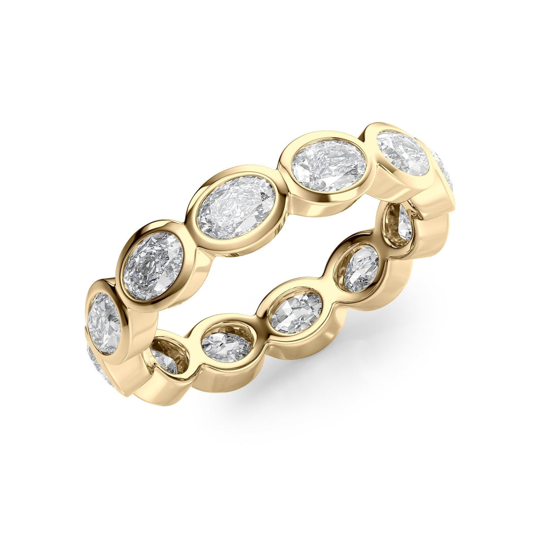 2.4ct East West Oval Bezel Eternity Eternity Rings 14K Gold Oval Lab Diamonds#material_14k-gold