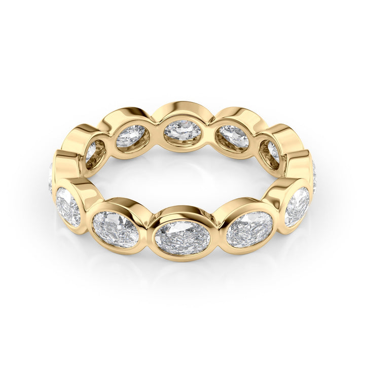 2.4ct East West Oval Bezel Eternity Eternity Rings 18K Gold Oval Lab Diamonds#material_18k-gold