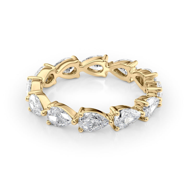 2.5ct East West Pear Eternity Eternity Rings 14K Gold Pear Lab Diamonds#material_14k-gold