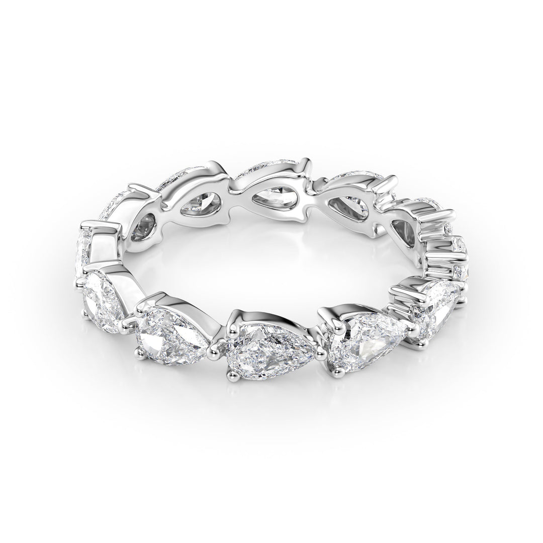 2.5ct East West Pear Eternity Eternity Rings 14K White Pear Lab Diamonds#material_14k-white