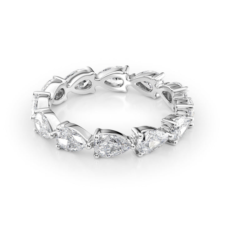 2.5ct East West Pear Eternity Eternity Rings 18K White Pear Lab Diamonds#material_18k-white