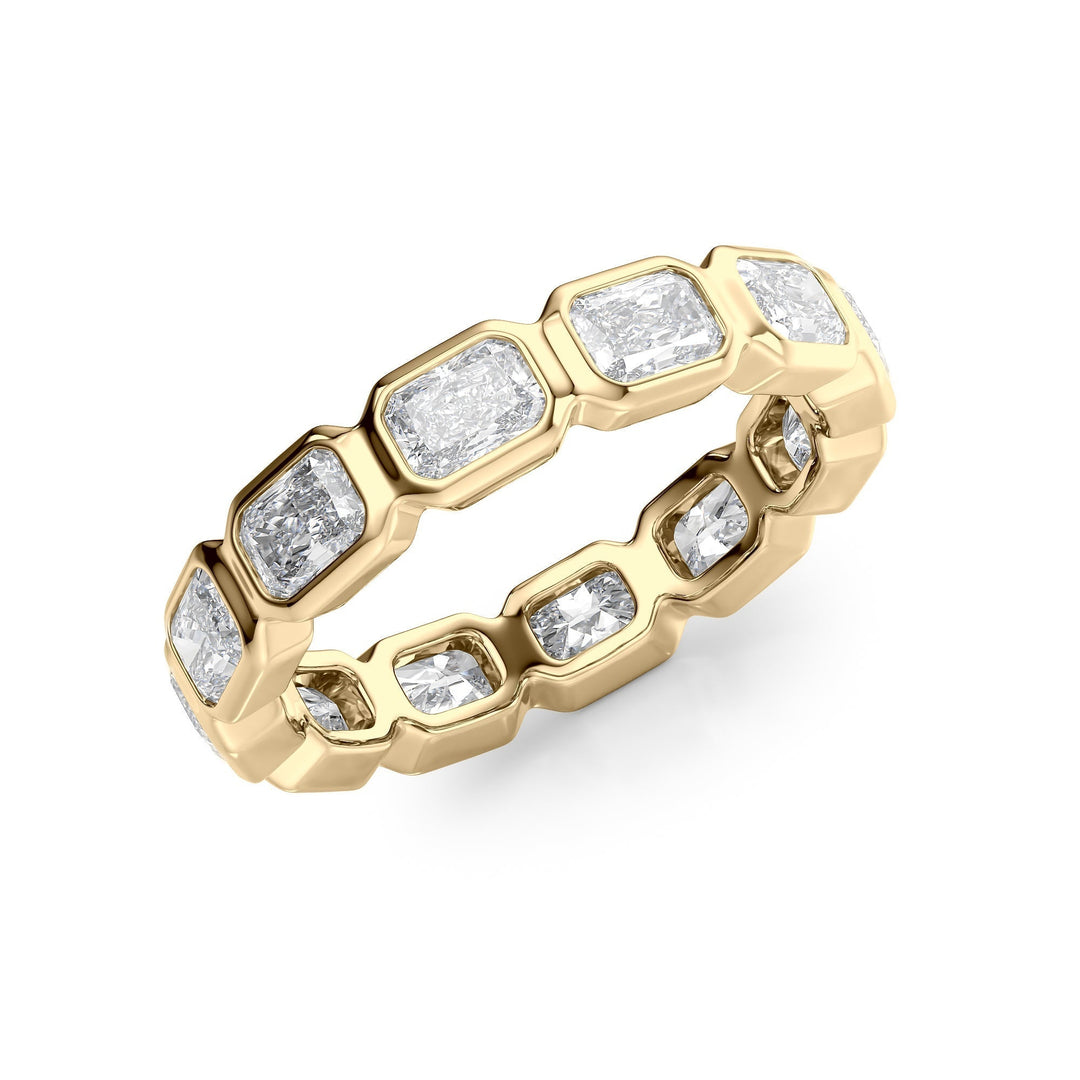 2.5ct East West Radiant Bezel Eternity Eternity Rings 14K Gold Radiant Lab Diamonds#material_14k-gold