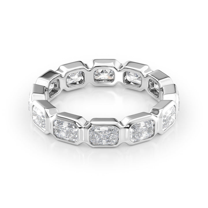 2.5ct East West Radiant Bezel Eternity Eternity Rings 14K White Radiant Lab Diamonds#material_14k-white