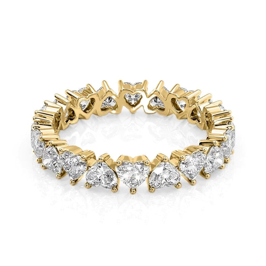 2.5ct Heart Eternity Eternity Rings 14K Gold Heart Lab Diamonds#material_14k-gold