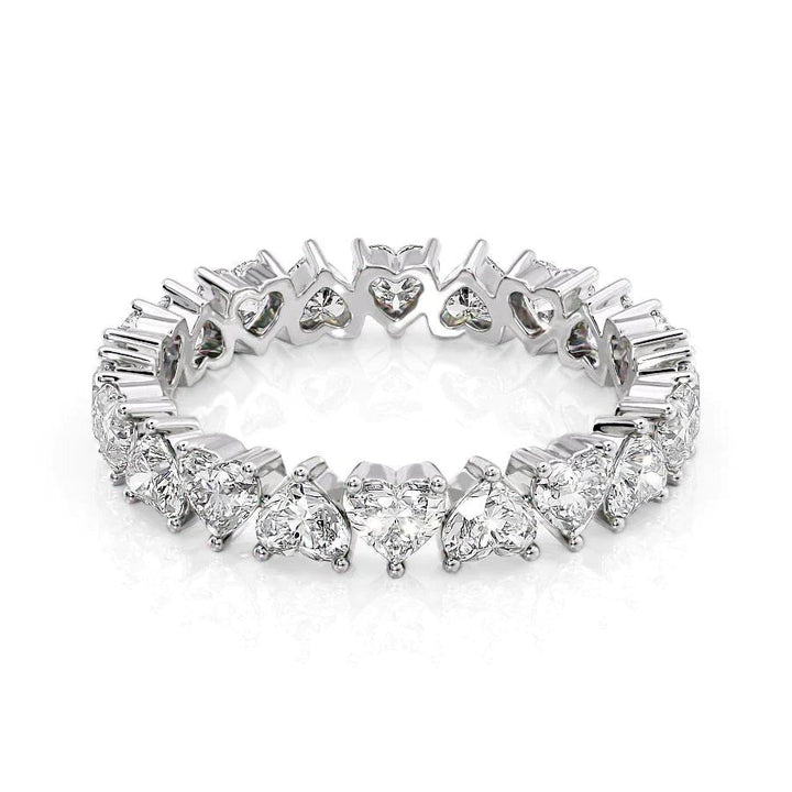 2.5ct Heart Eternity Eternity Rings 14K White Heart Lab Diamonds#material_14k-white