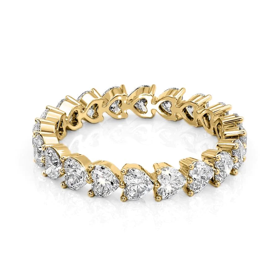 2.5ct Heart Shared Prong Eternity Eternity Rings 14K Gold Heart Lab Diamonds#material_14k-gold