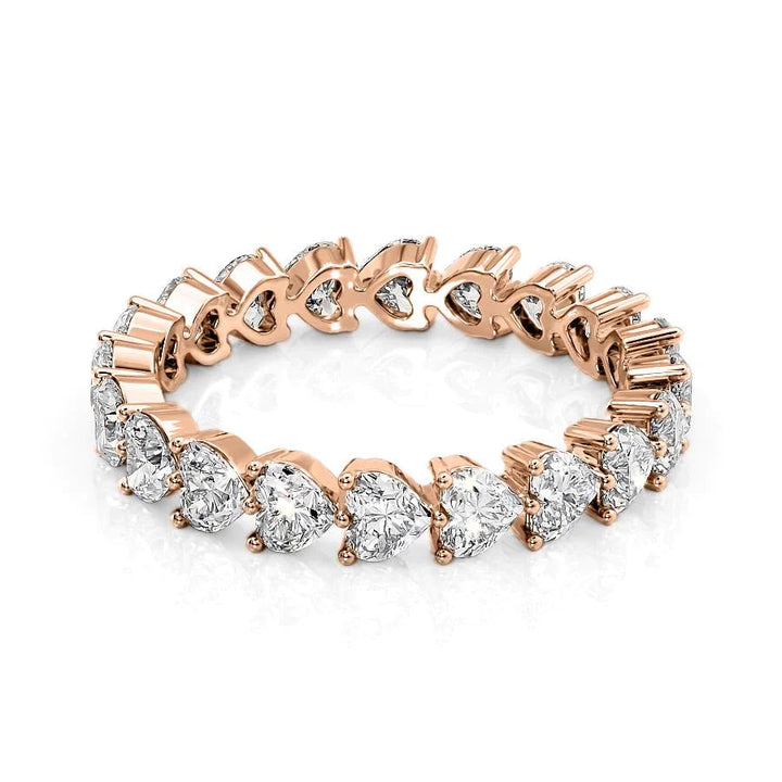 2.5ct Heart Shared Prong Eternity Eternity Rings 14K Rose Heart Lab Diamonds#material_14k-rose