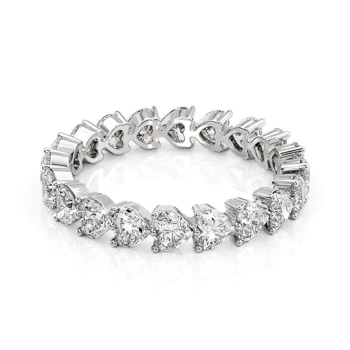 2.5ct Heart Shared Prong Eternity Eternity Rings 14K White Heart Lab Diamonds#material_14k-white