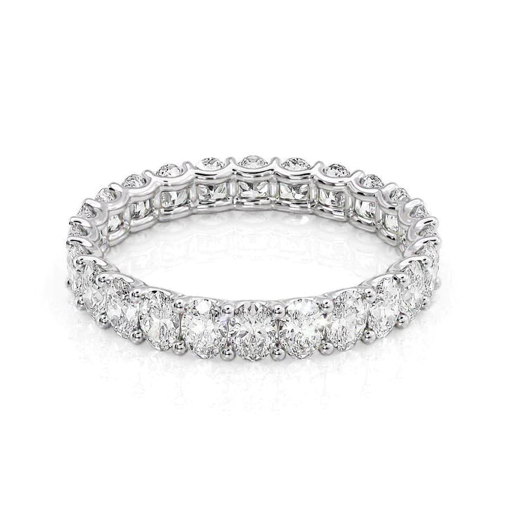 2.5ct Oval U Prong Eternity Eternity Rings 14K White Oval Lab Diamonds#material_14k-white