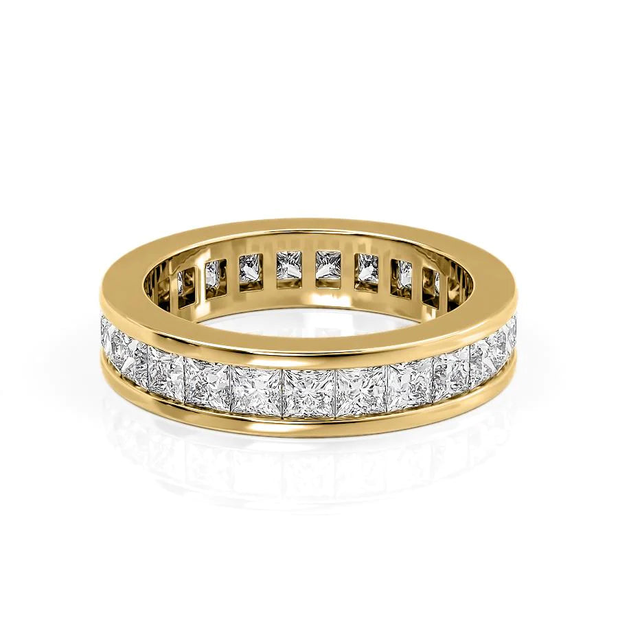 2.5ct Princess Channel Eternity Eternity Rings 14K Gold Princess Lab Diamonds#material_14k-gold