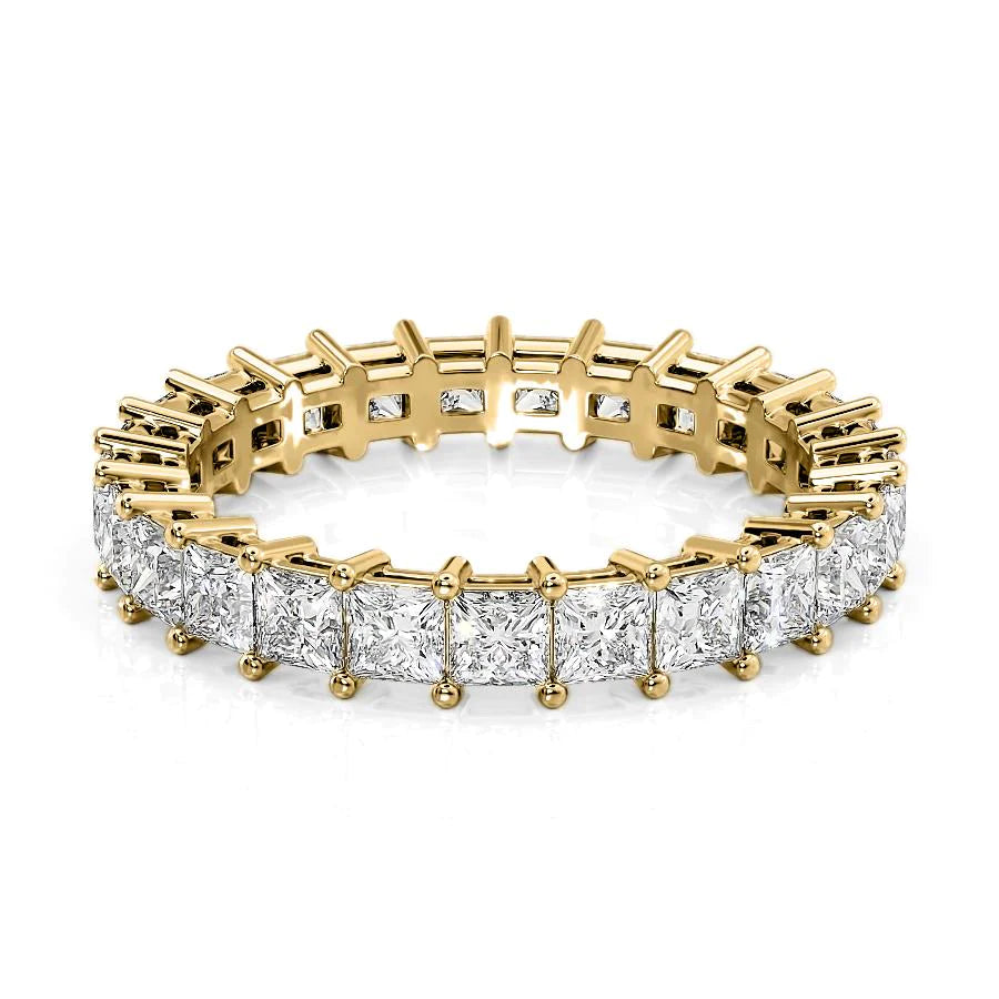 2.5ct Princess Eternity Eternity Rings 18K Gold Princess Lab Diamonds#material_18k-gold