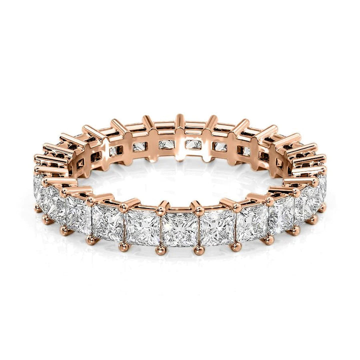 2.5ct Princess Eternity Eternity Rings 18K Rose Princess Lab Diamonds#material_18k-rose