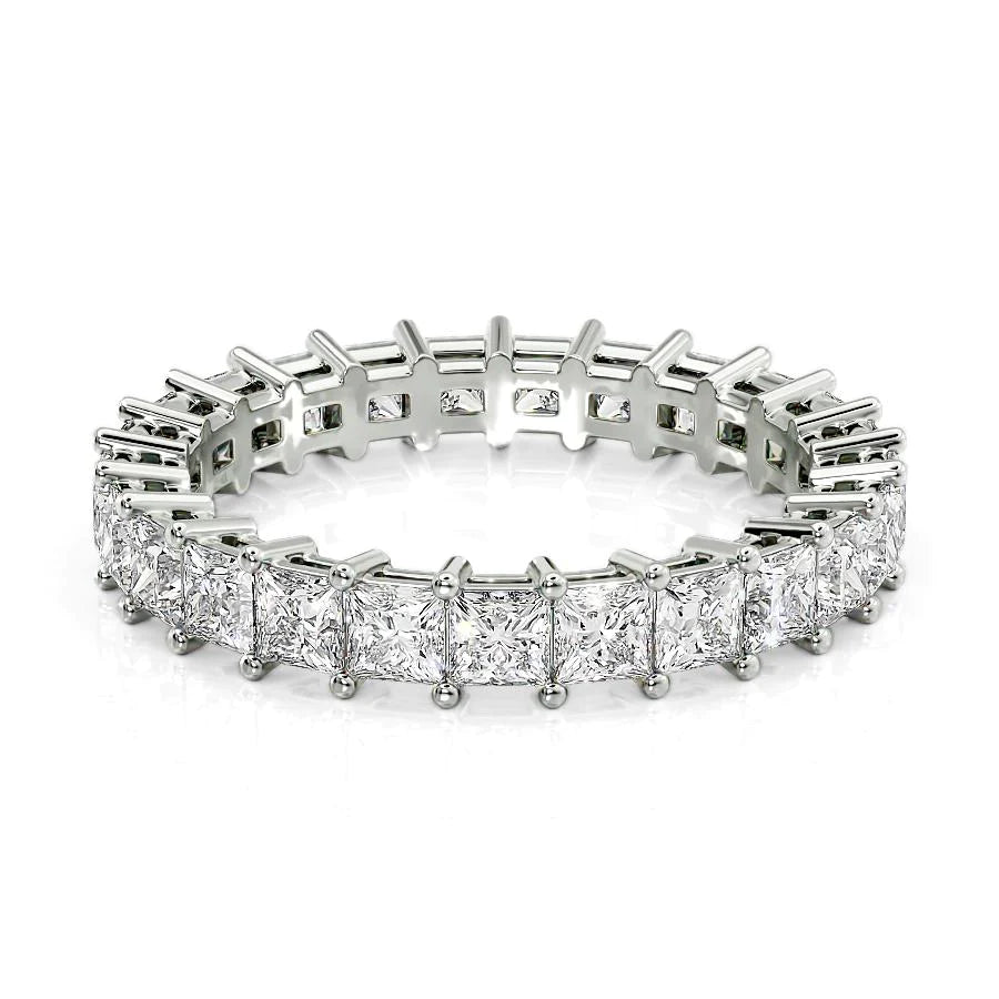 2.5ct Princess Eternity Eternity Rings 18K White Princess Lab Diamonds#material_18k-white