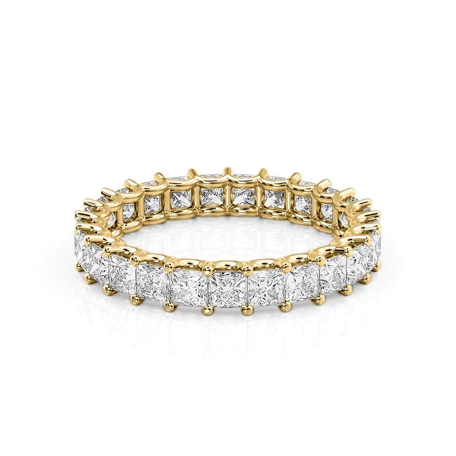 2.5ct Princess U Prong Eternity Eternity Rings 14K Gold Princess Lab Diamonds#material_14k-gold