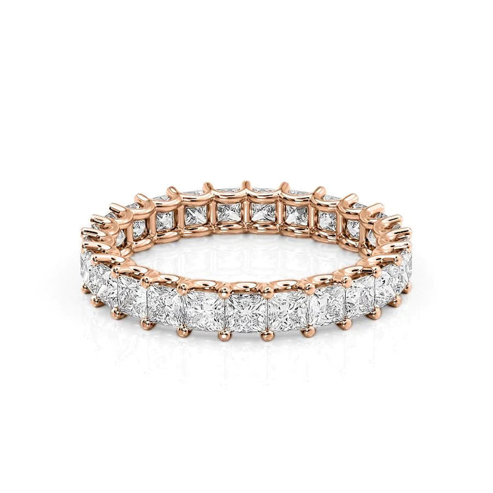 2.5ct Princess U Prong Eternity Eternity Rings 14K Rose Princess Lab Diamonds#material_14k-rose