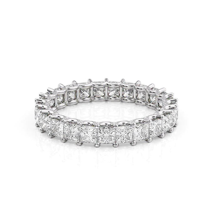 2.5ct Princess U Prong Eternity Eternity Rings 14K White Princess Lab Diamonds#material_14k-white