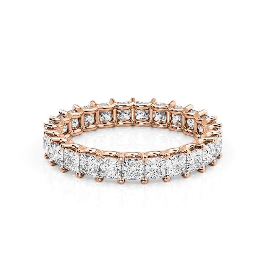 2.5ct Princess U Prong Eternity Eternity Rings 18K Rose Princess Lab Diamonds#material_18k-rose