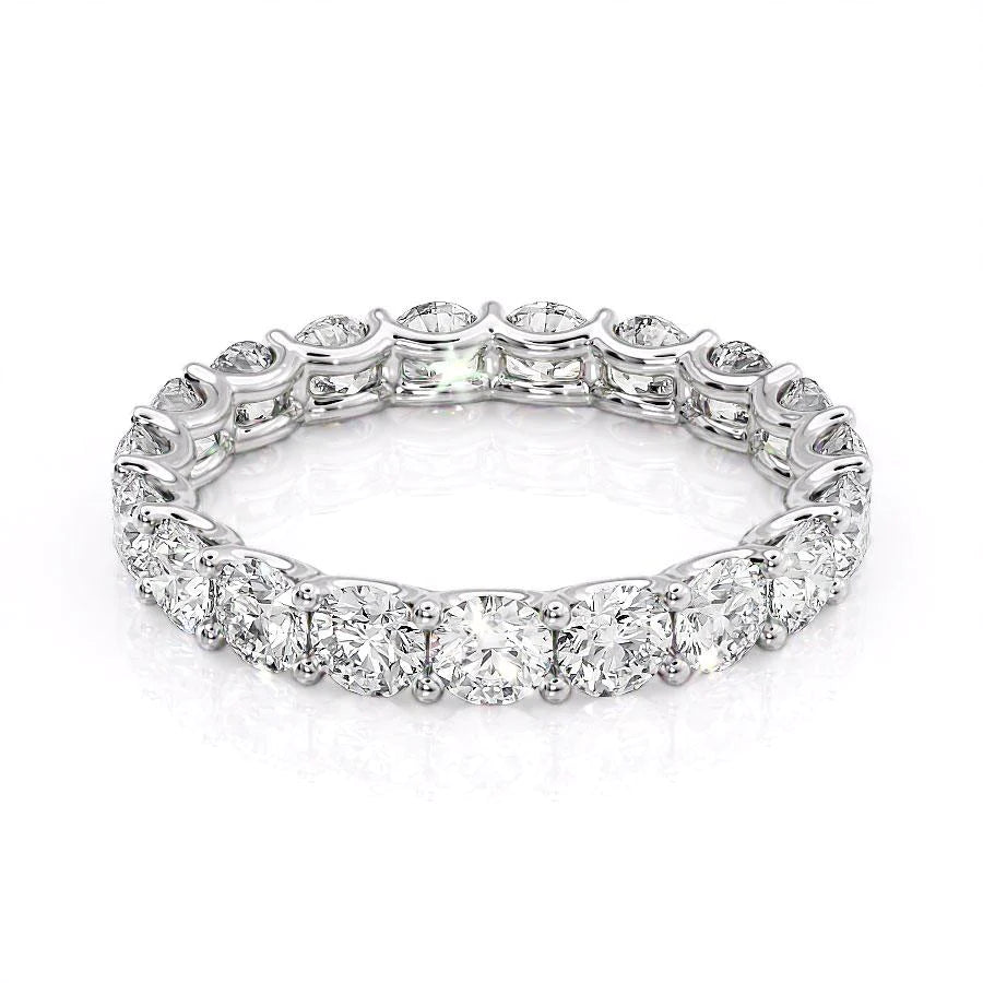 2.5ct Round U Prong Eternity Eternity Rings 14K White Round Lab Diamonds#material_14k-white