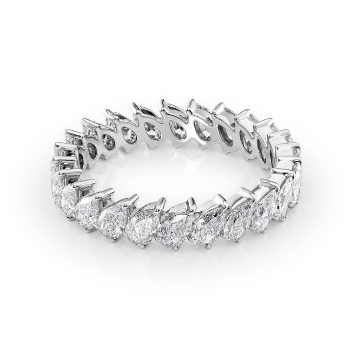 2.5ct Slanted Pear Eternity Eternity Rings 14K White Pear Lab Diamonds#material_14k-white