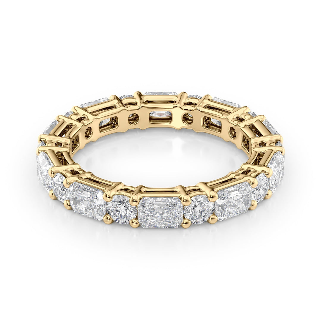 2.8ct Alternating Radiant and Round Basket Eternity Eternity Rings 14K Gold Radiant Lab Diamonds#material_14k-gold