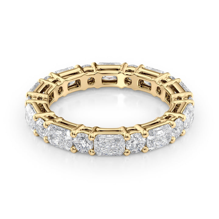 2.8ct Alternating Radiant and Round Basket Eternity Eternity Rings 14K Gold Radiant Lab Diamonds#material_14k-gold