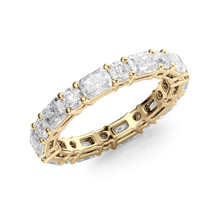 2.8ct Alternating Radiant and Round Basket Eternity Eternity Rings 14K Gold Radiant Lab Diamonds#material_14k-gold