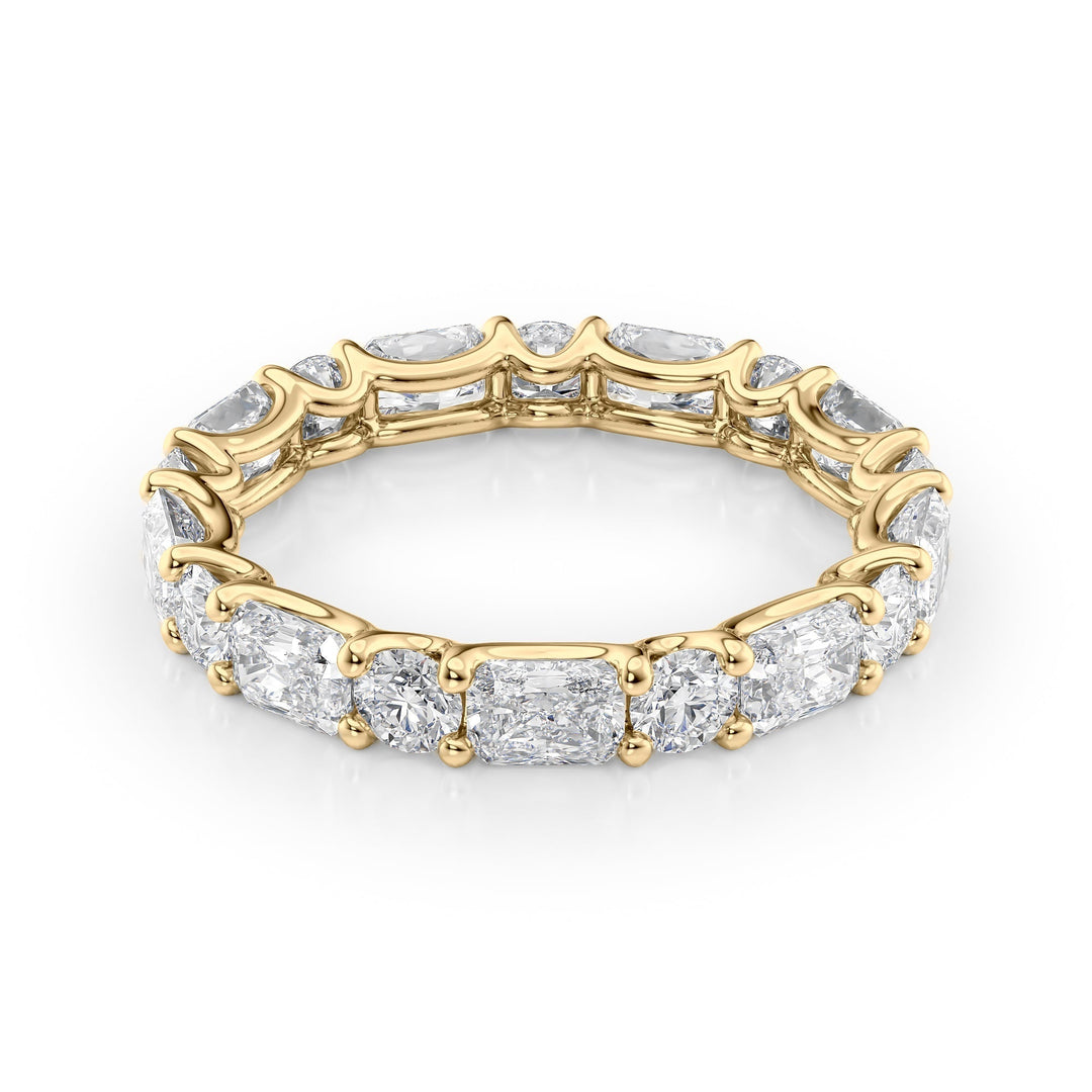 2.8ct Alternating Radiant and Round U Prong Eternity Eternity Rings 14K Gold Radiant Lab Diamonds#material_14k-gold