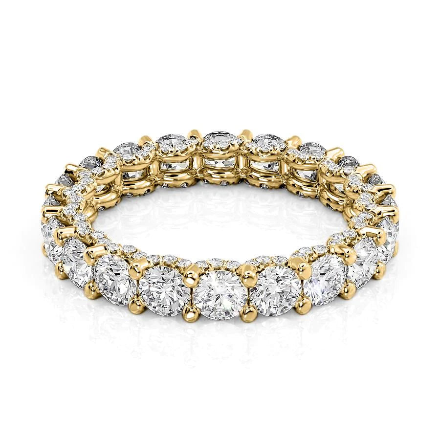 2.8ct Round U Pave Prong Eternity Eternity Rings 14K Gold Round Lab Diamonds#material_14k-gold