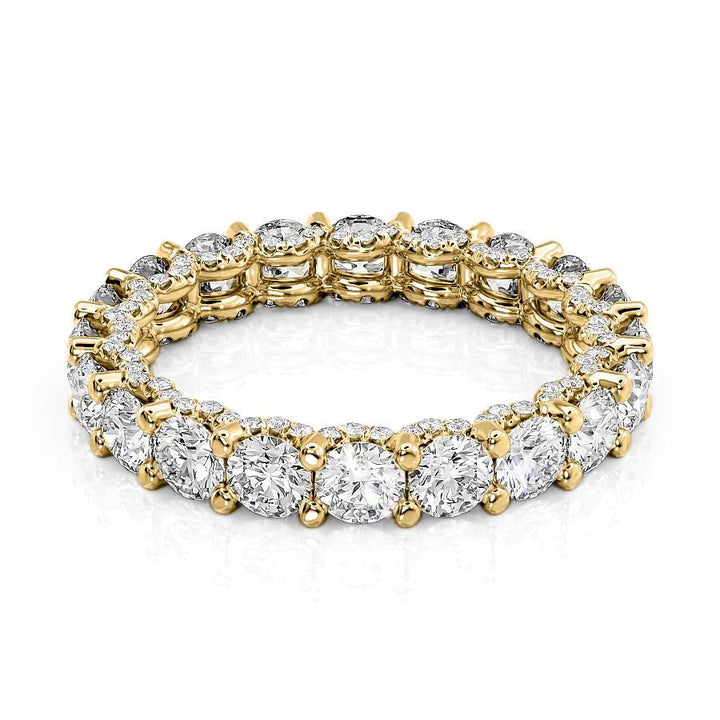 2.8ct Round U Pave Prong Eternity Eternity Rings 14K Gold Round Lab Diamonds#material_14k-gold