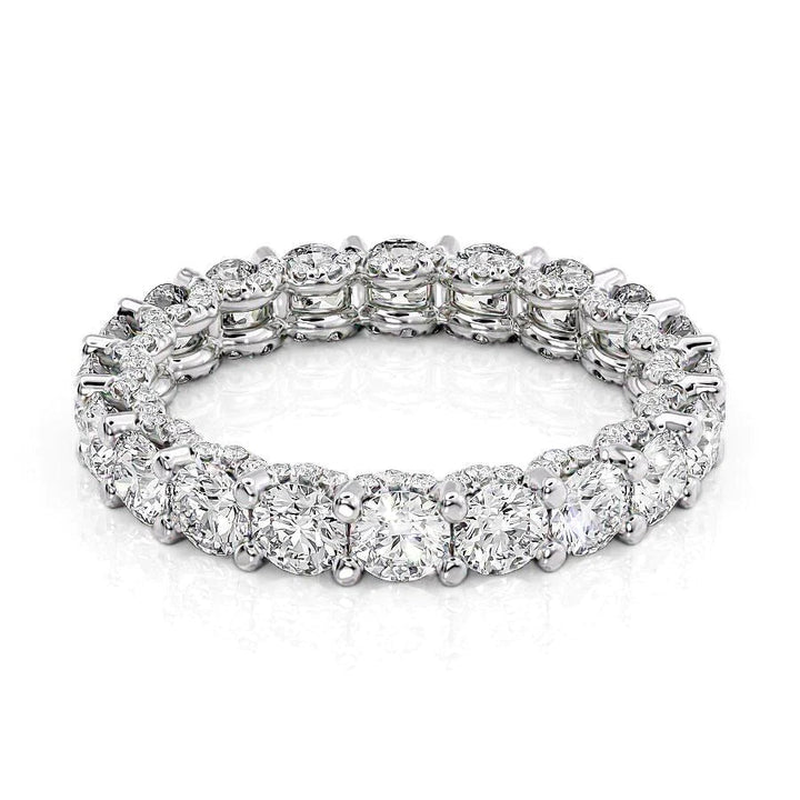 2.8ct Round U Pave Prong Eternity Eternity Rings 18K White Round Lab Diamonds#material_18k-white