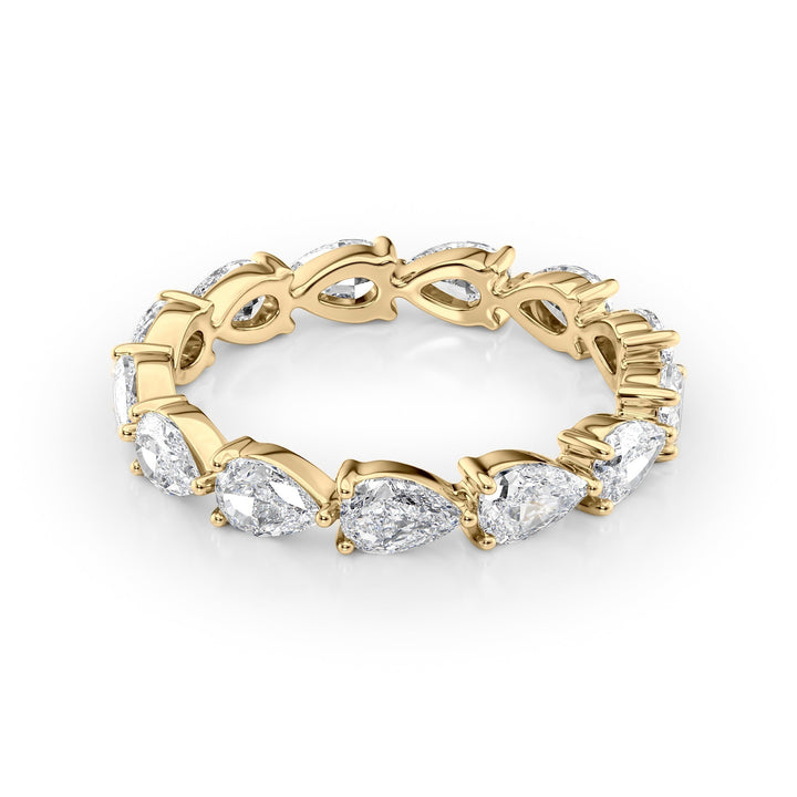 2ct East West Pear Eternity Eternity Rings 14K Gold Pear Lab Diamonds#material_14k-gold