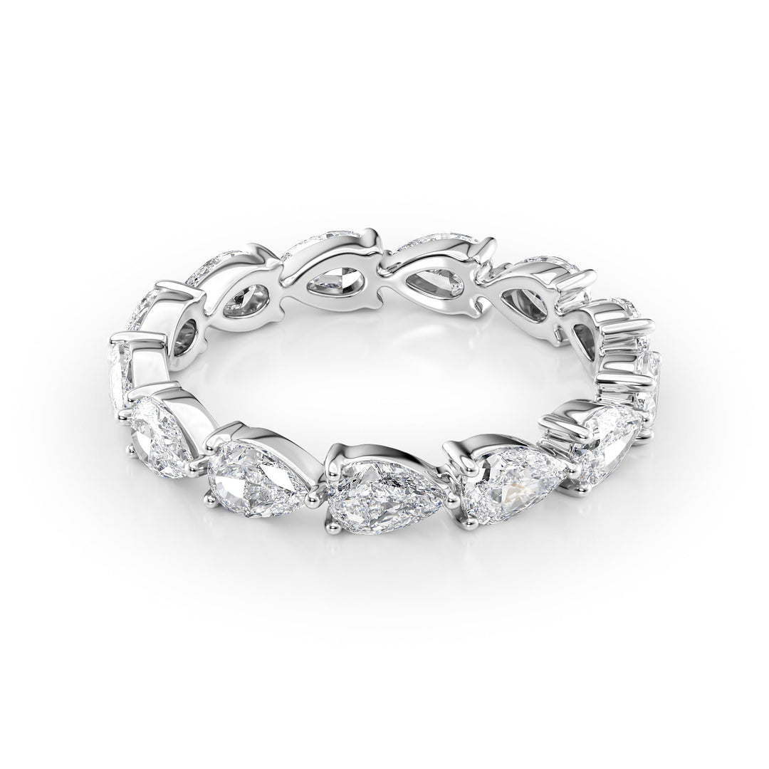 2ct East West Pear Eternity Eternity Rings 14K White Pear Lab Diamonds#material_14k-white