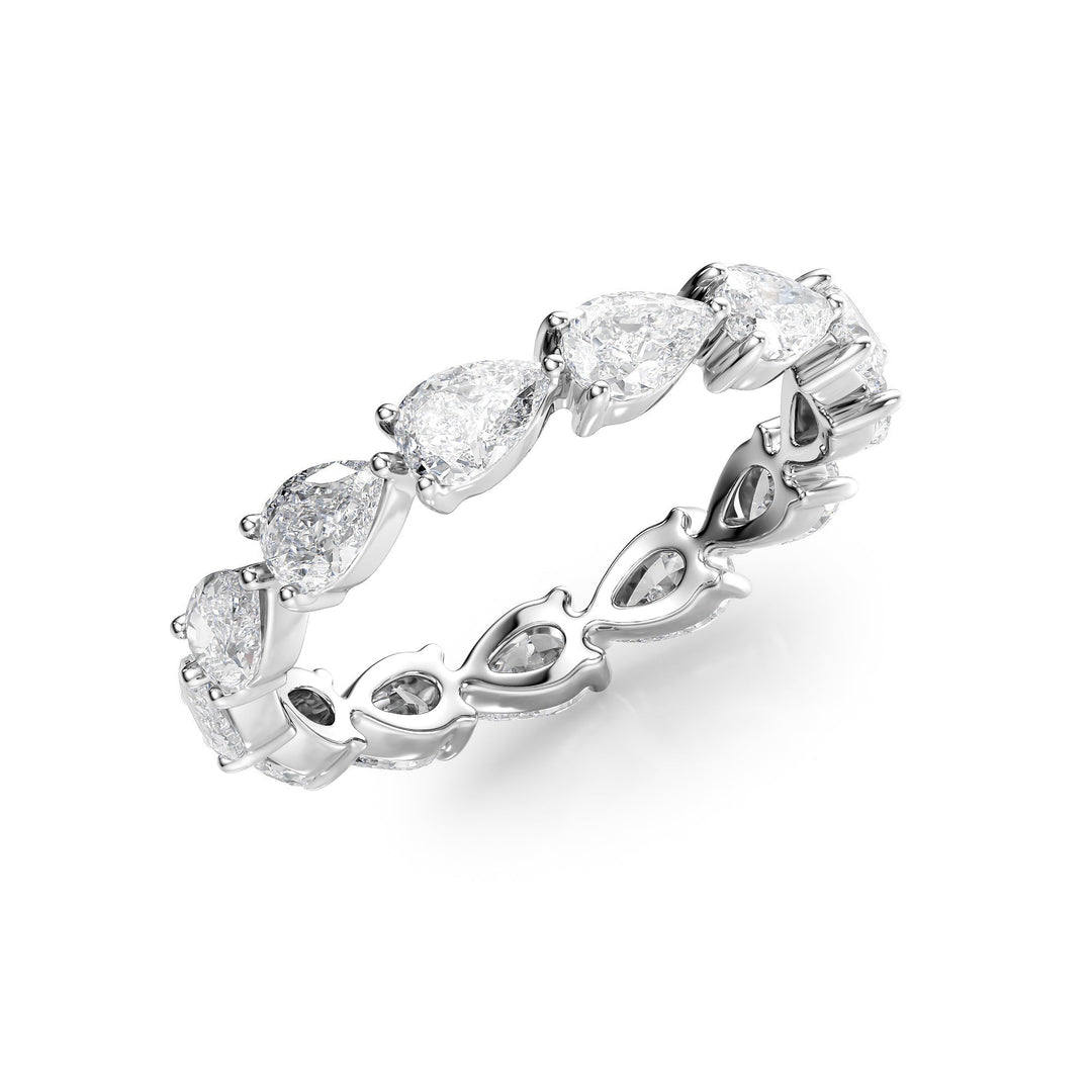 2ct East West Pear Eternity Eternity Rings 18K White Pear Lab Diamonds#material_18k-white