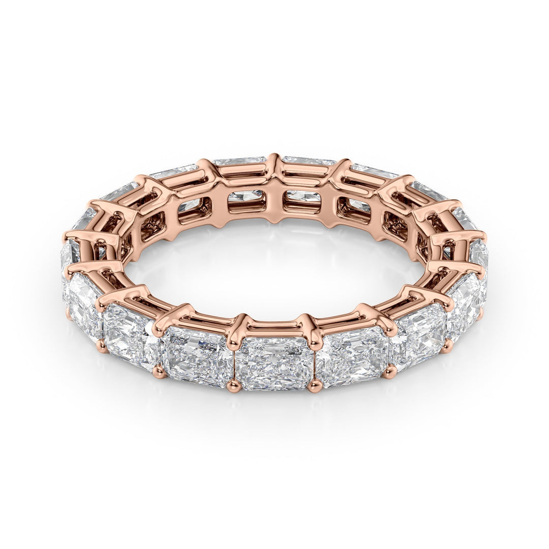 2ct East West Radiant Eternity Eternity Rings 14K Rose Radiant Lab Diamonds#material_14k-rose