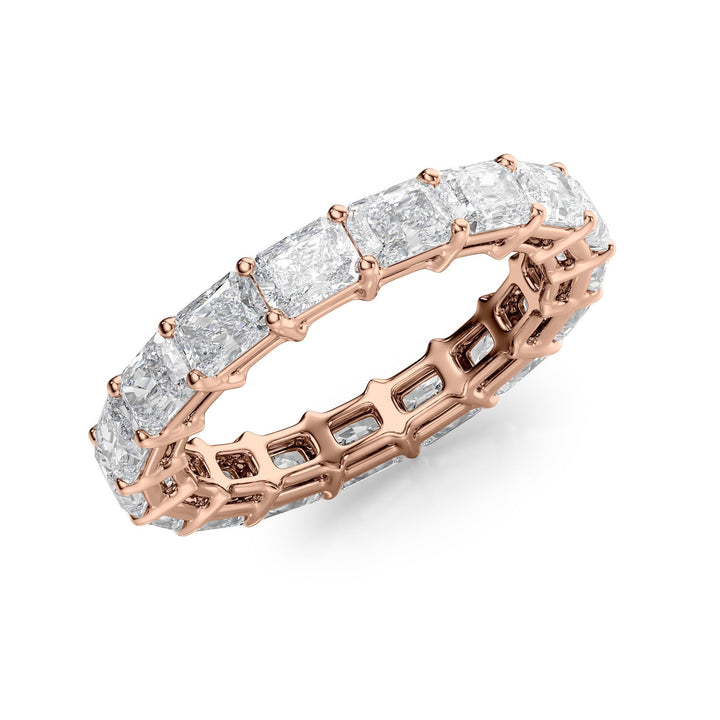 2ct East West Radiant Eternity Eternity Rings 14K Rose Radiant Lab Diamonds#material_14k-rose