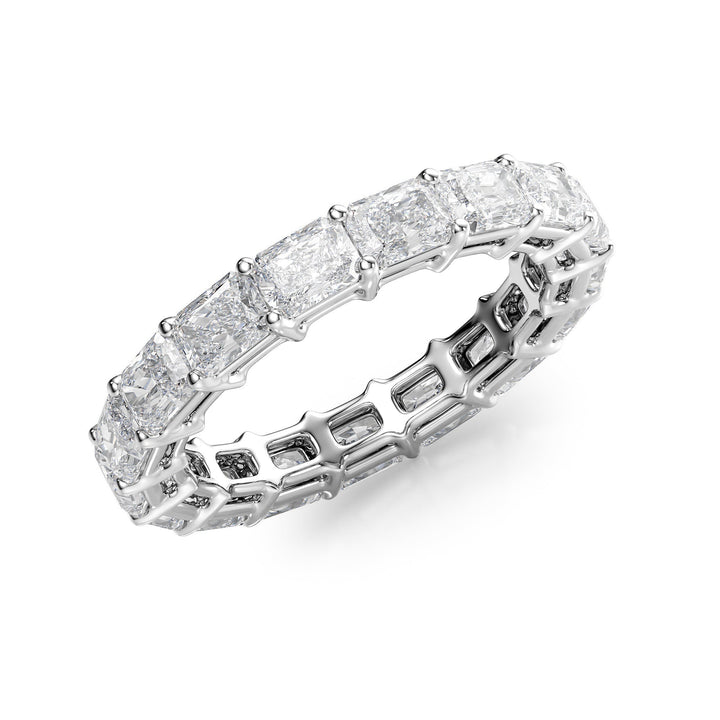 2ct East West Radiant Eternity Eternity Rings 14K White Radiant Lab Diamonds#material_14k-white