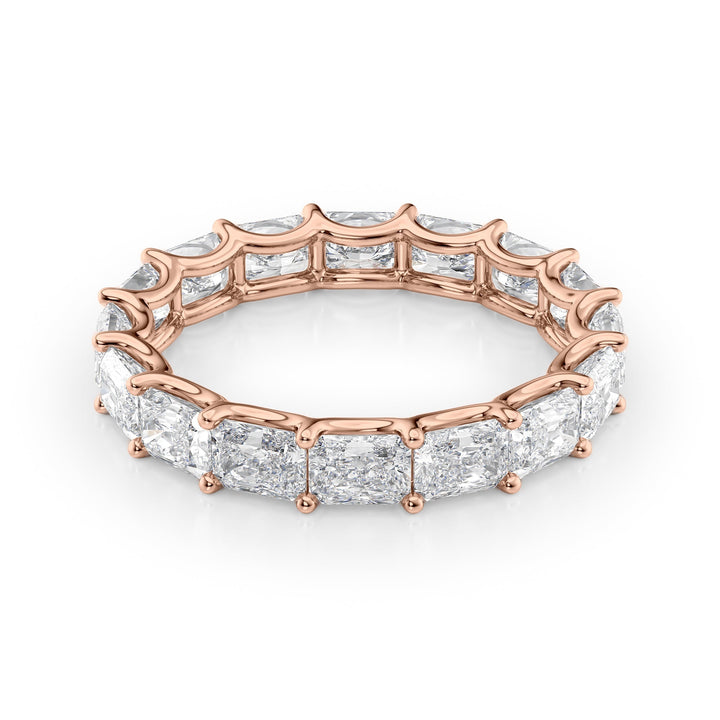 2ct East West Radiant U Prong Eternity Eternity Rings 14K Rose Radiant Lab Diamonds#material_14k-rose