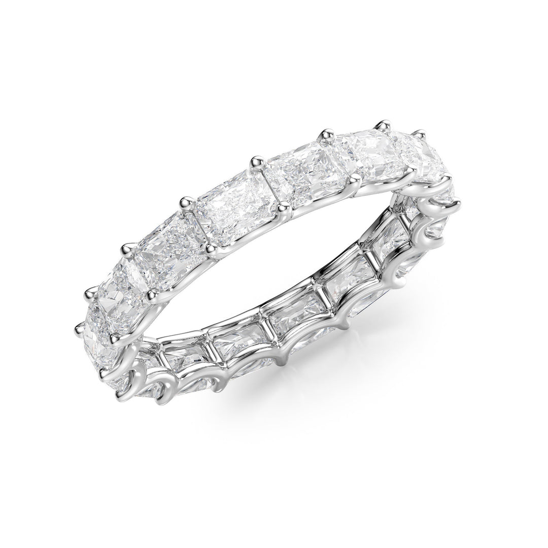 2ct East West Radiant U Prong Eternity Eternity Rings 14K White Radiant Lab Diamonds#material_14k-white