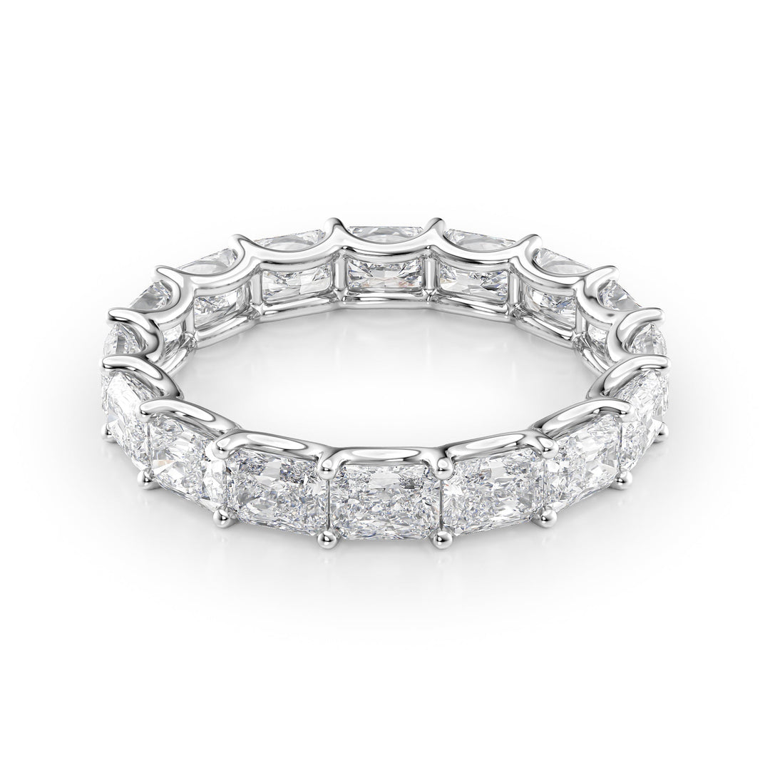 2ct East West Radiant U Prong Eternity Eternity Rings 18K White Radiant Lab Diamonds#material_18k-white