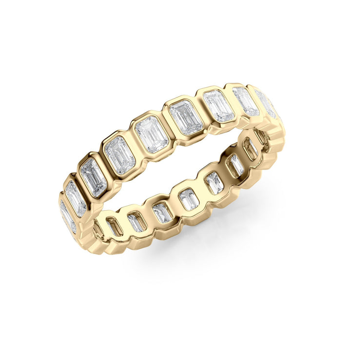 2ct Emerald Bezel Eternity Eternity Rings 14K Gold Emerald Lab Diamonds#material_14k-gold