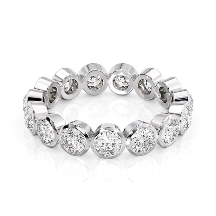 2ct Round Bezel Eternity Eternity Rings 14K White Round Lab Diamonds#material_14k-white