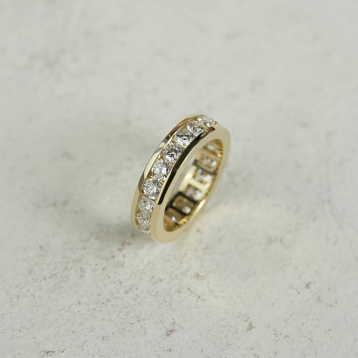 2ct Round Channel Eternity Eternity Rings 14K Gold Round Lab Diamonds#material_14k-gold