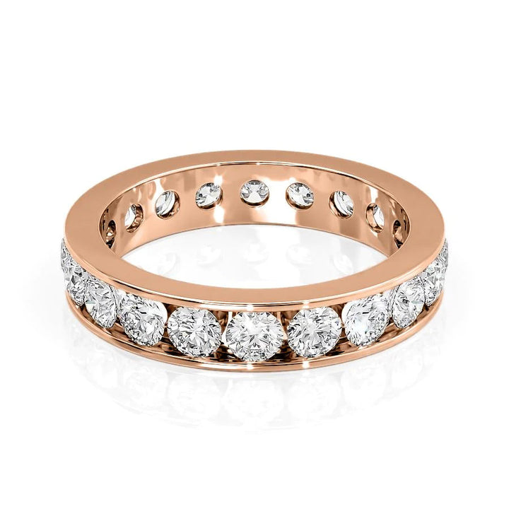 2ct Round Channel Eternity Eternity Rings 14K Rose Round Lab Diamonds#material_14k-rose