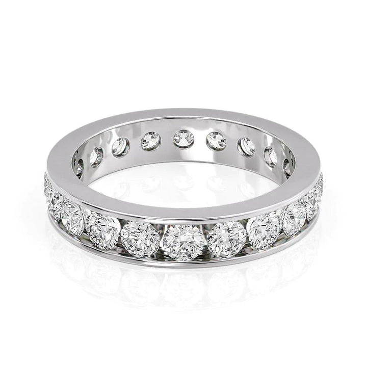 2ct Round Channel Eternity Eternity Rings 14K White Round Lab Diamonds#material_14k-white